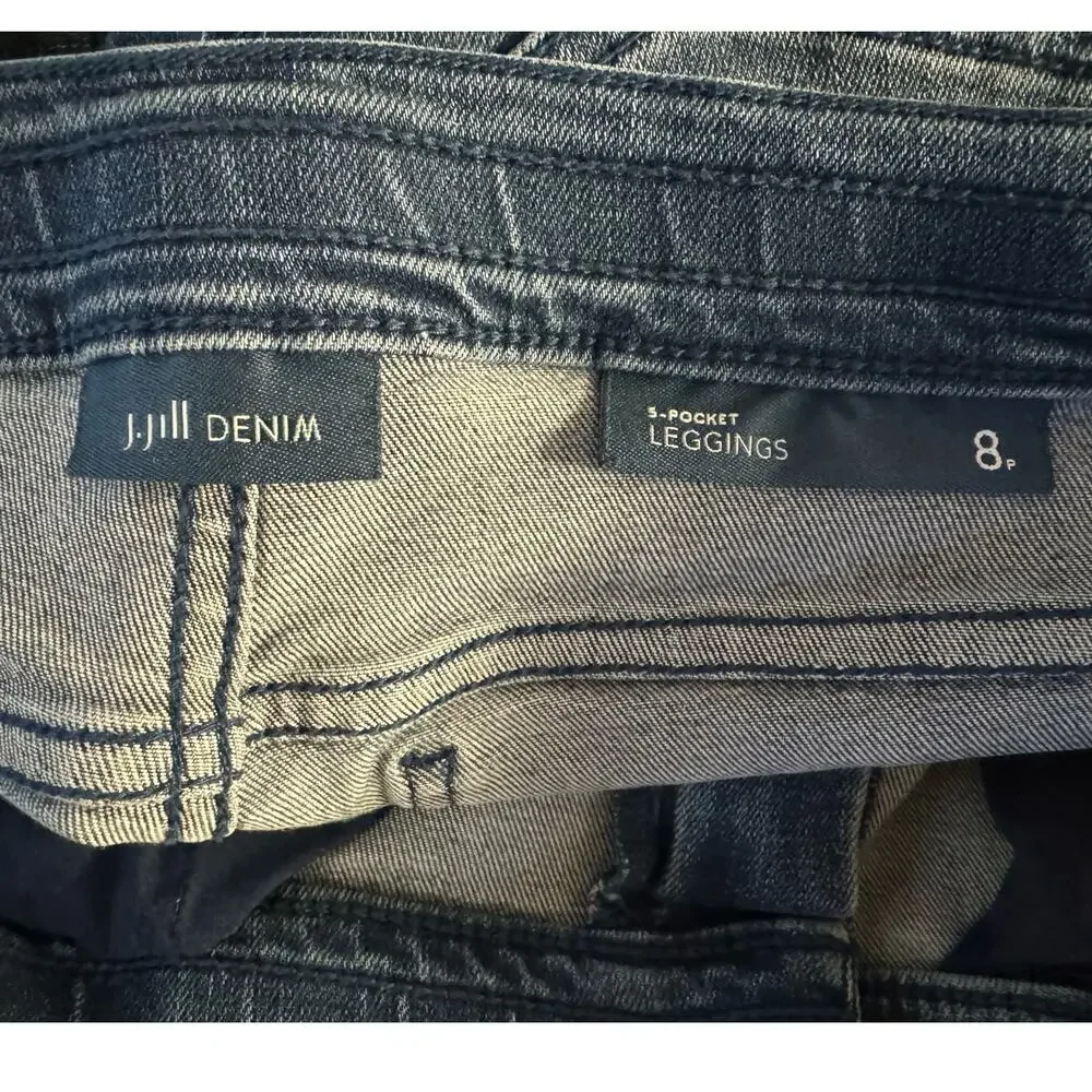 J.Jill Denim 5-Pocket Leggings Women's 8P Low Rise Blue Jeans Skinny Stretch - Picture 3 of 5